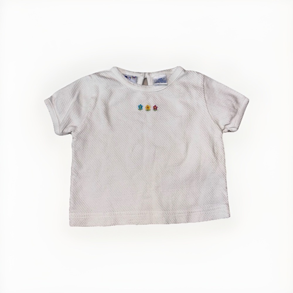 Tricycle Vintage Cotton Tshirt Toddler 18 Month Floral‎ Embroidery Short Sleeve
